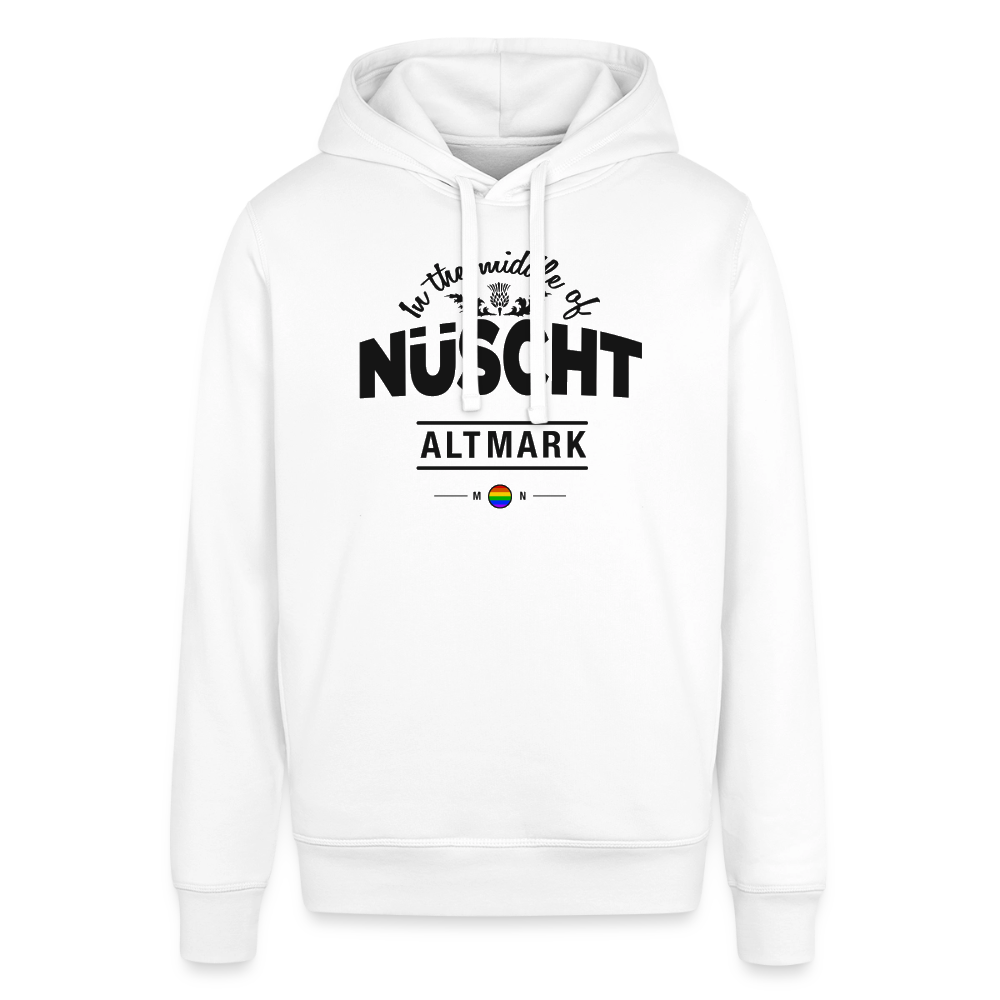 Nüscht als Haltung im Hoodie/Pullover (Stanley/Stella, Unisex, Bio, nachhaltig) - Weiß