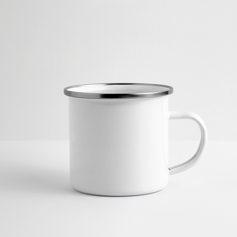 Nüscht als eine Tasse aus Emaille (Logo seitlich) - Weiß