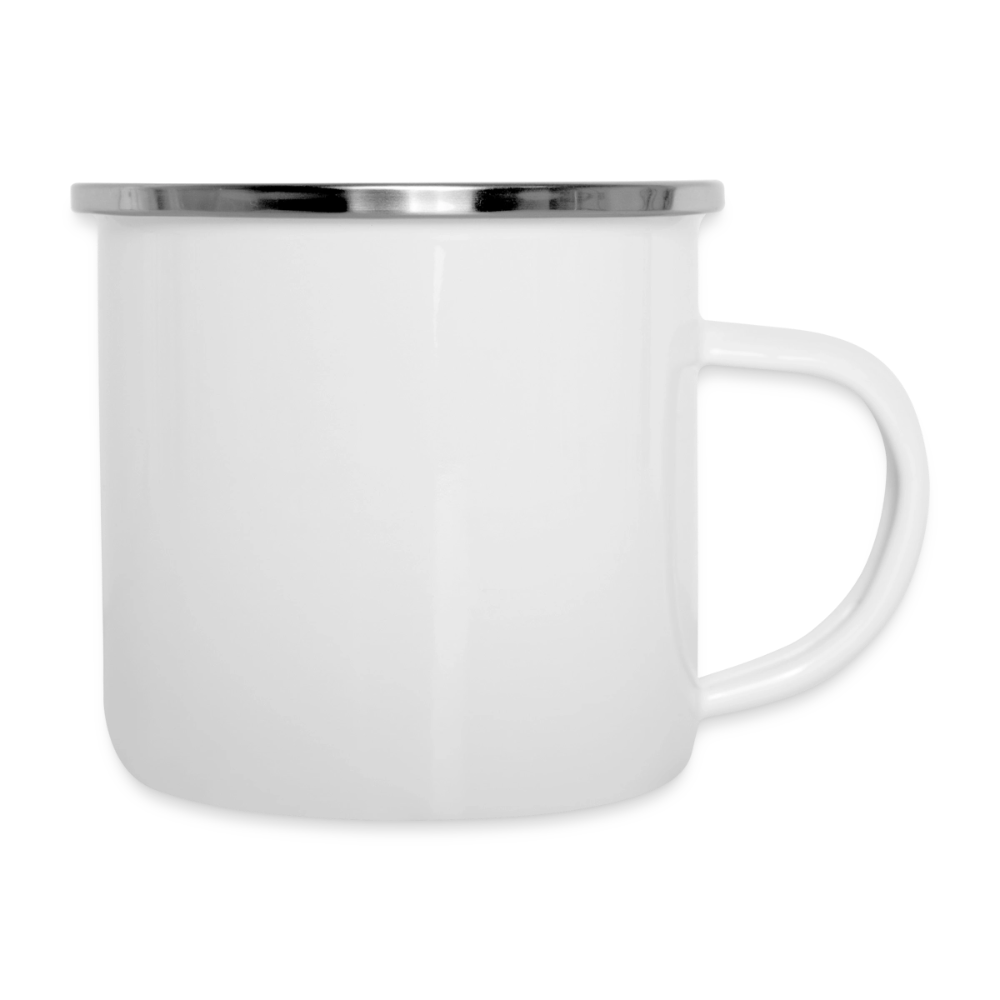 Nüscht als eine Tasse aus Emaille (Logo seitlich) - Weiß