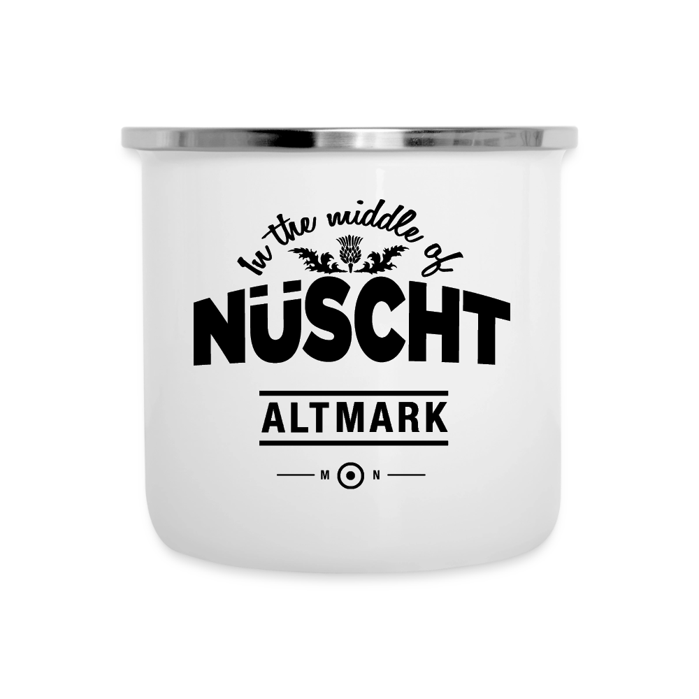 Nüscht als eine Tasse aus Emaille - Weiß