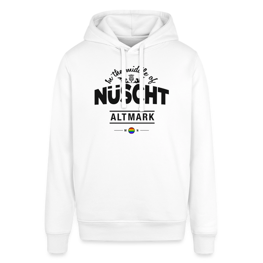 Nüscht als Haltung im Hoodie/Pullover (Stanley/Stella, Unisex, Bio, nachhaltig) - Weiß